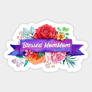 Blessed MomMom Design with Watercolor Roses Sticker